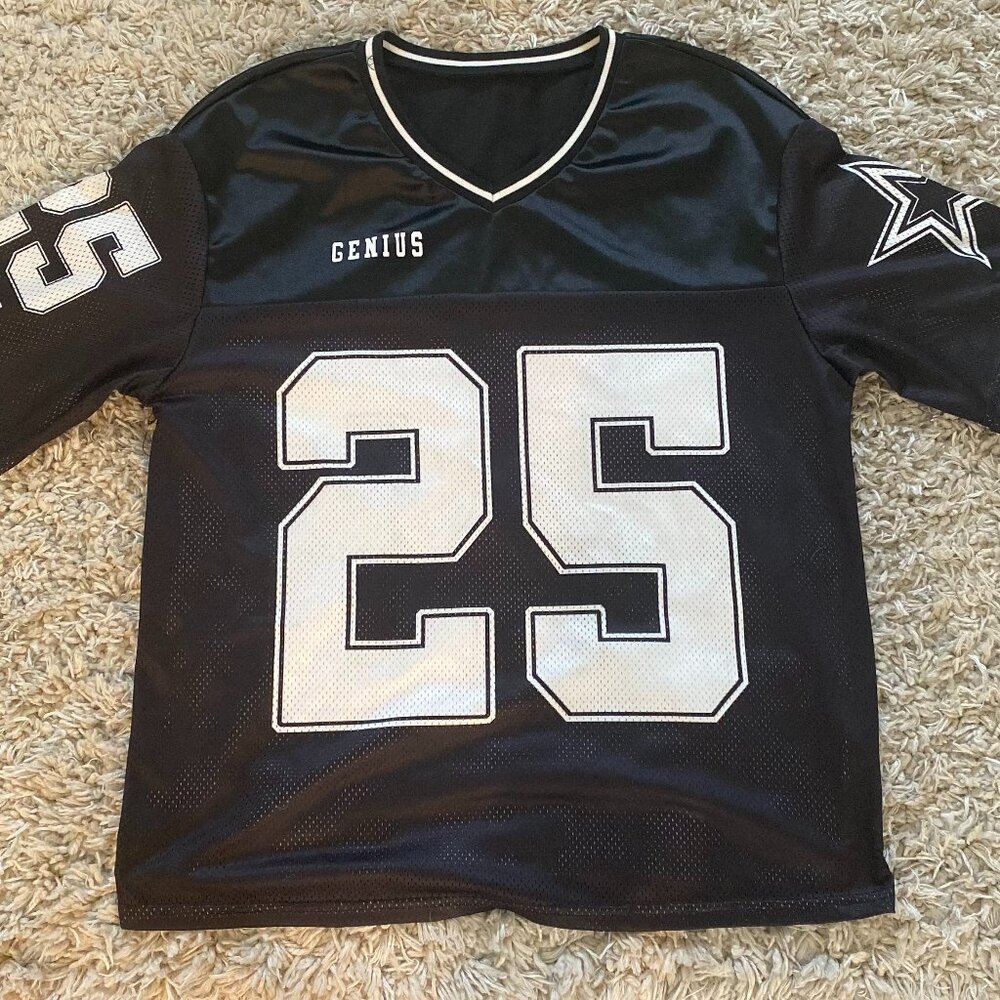 Women's Y2k Baggy T-Shirts V Neck Half Sleeve Sportswear Tees Jersey Top (XS)